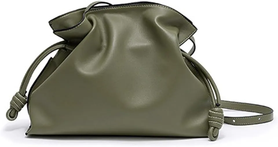 Designer Bucket Women's bags,Genuine Leather Shoulder Hobo Bag,Chic Drawstring Storage Leather Crossbody Bag for Women