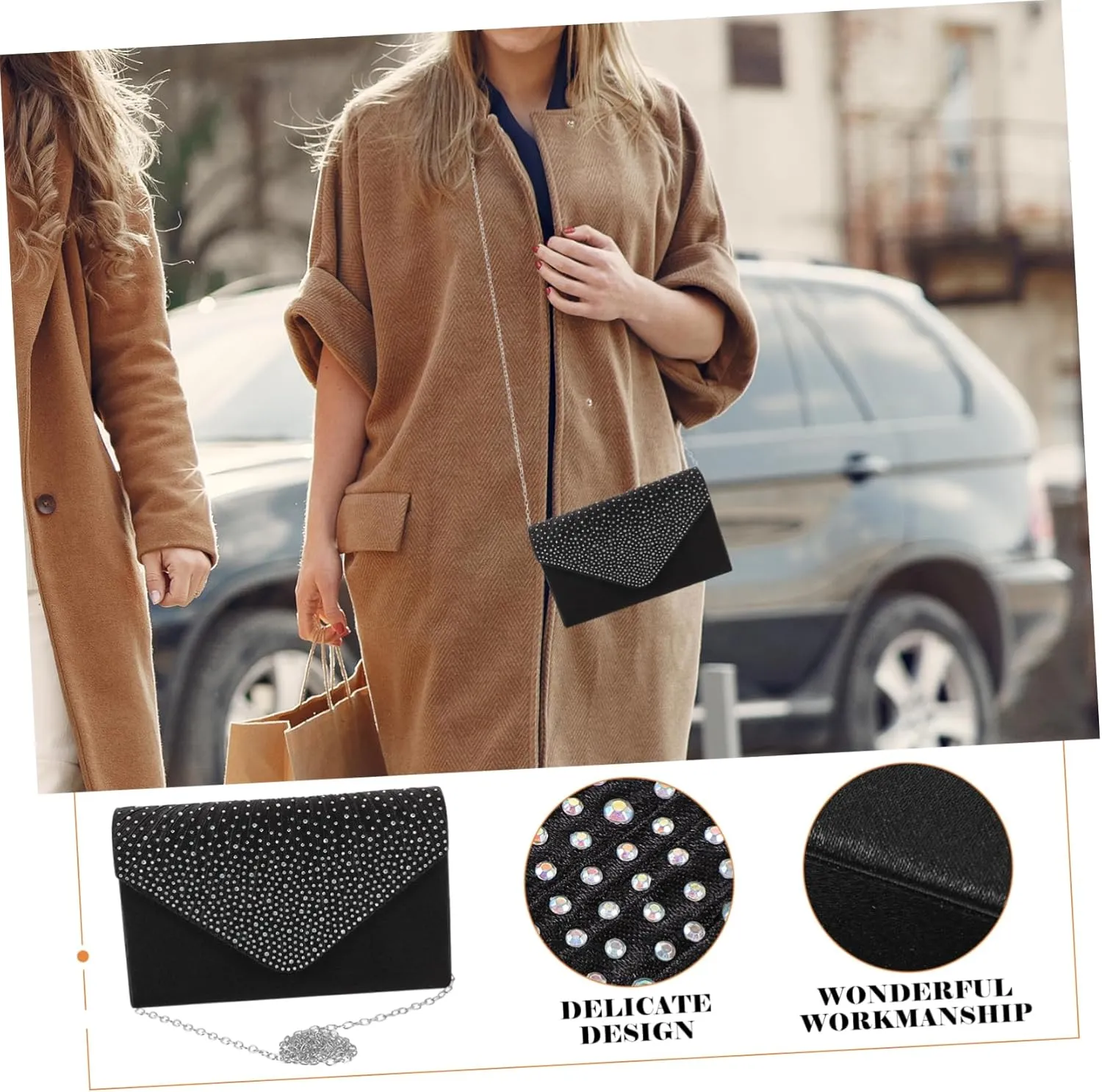 Dinner Bag Clutch Purse for Women Banquet Wallet Bride Purse for Wedding Day Ladies Guest Party Evening
