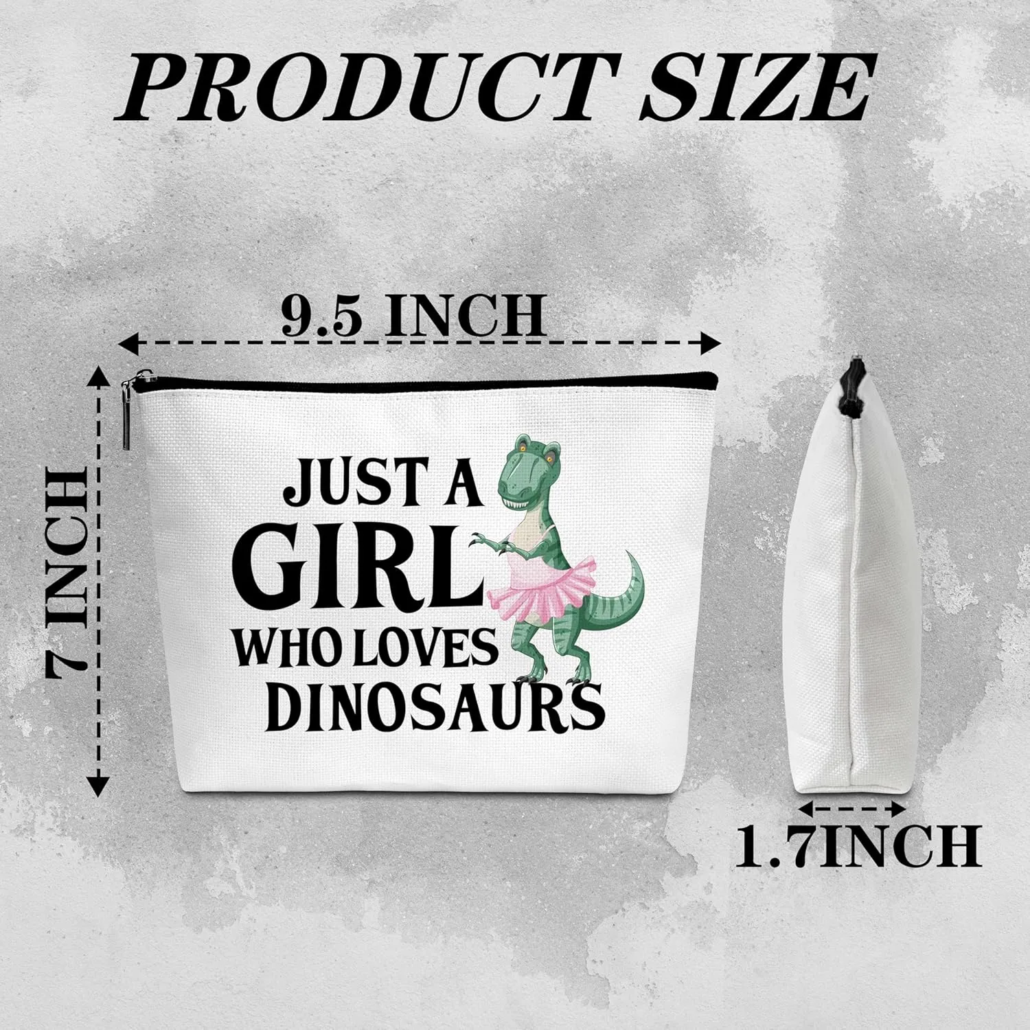 Dinosaur Gifts Makeup Bag, Funny Dinosaur Gifts for Girls Women, Cute Birthday Christmas Gift for Her Bestie Friends Daughter Sister Animal Lover(Just A Girl Who Loves Dinosaurs)-B01