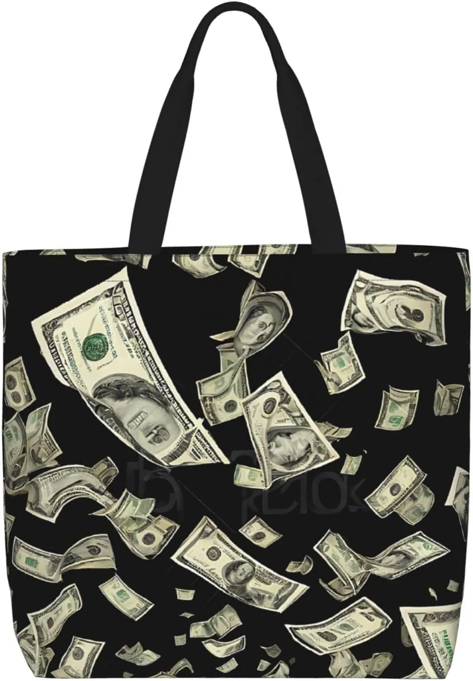 (Dollar Sign Money) Lightweight Portable Tote Bags Reusable Shoulder Bags For Men Women Shopping Travel Work Daily Use