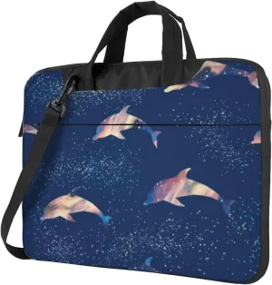 Dolphins Adorable Theme Stylish 13-15.6 Inch Laptop Bag For Man And Women, Computer Messenger Bag, Trendy Shoulder Strap Design