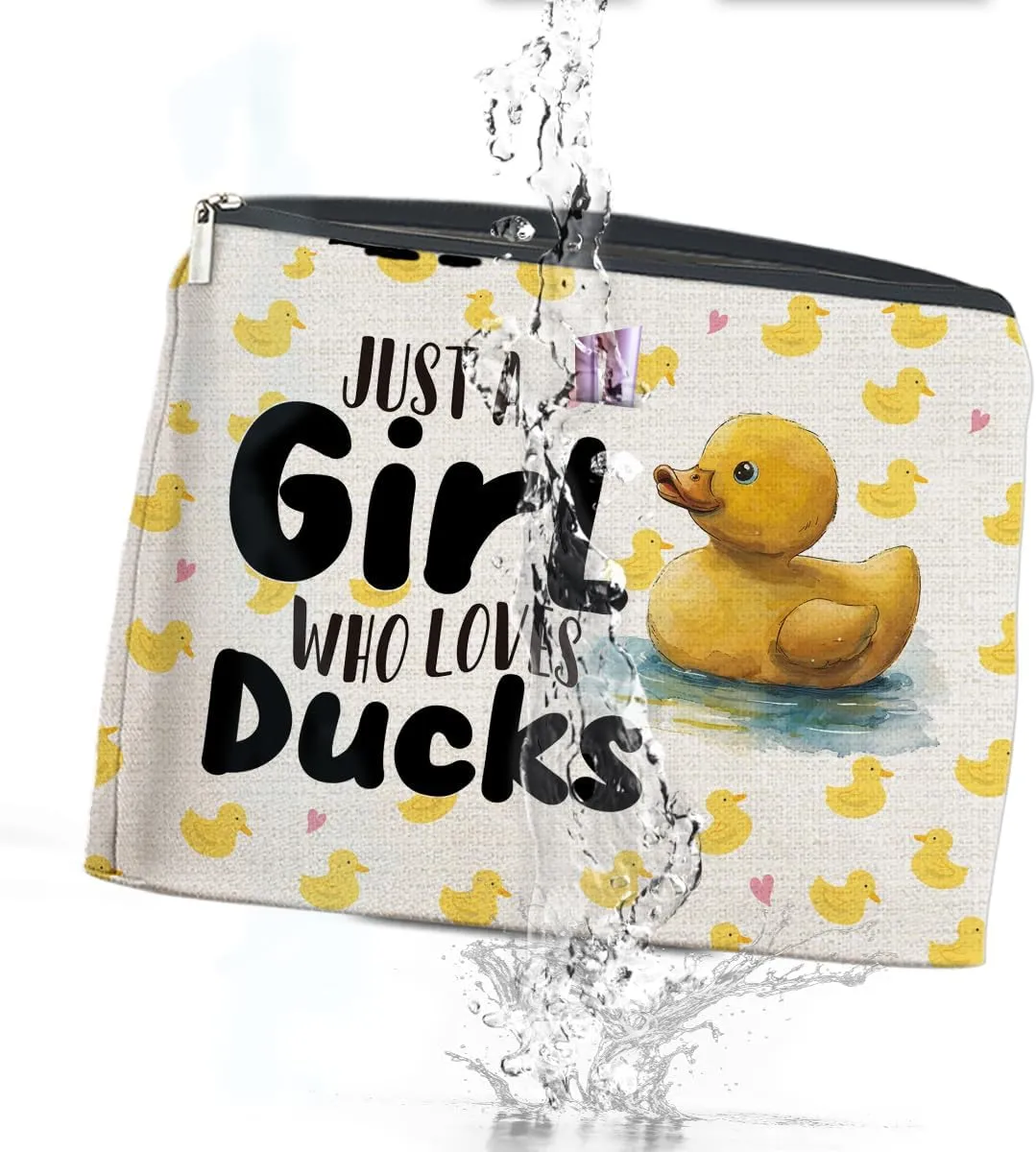 Duck Gifts Makeup Bag, Gifts for Duck Lovers Bestie Sister Friend Birthday Christmas, Cosmetic Travel Organizer Toiletry Bag
