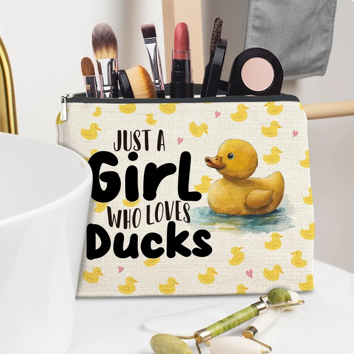 Duck Gifts Makeup Bag, Gifts for Duck Lovers Bestie Sister Friend Birthday Christmas, Cosmetic Travel Organizer Toiletry Bag