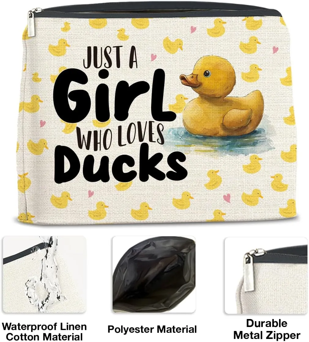 Duck Gifts Makeup Bag, Gifts for Duck Lovers Bestie Sister Friend Birthday Christmas, Cosmetic Travel Organizer Toiletry Bag