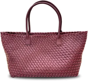 Elegant Woven Leather Tote Large Capacity Shopper Bag, Perfect Travel Handbag & Stylish Purses Women Tote Bag