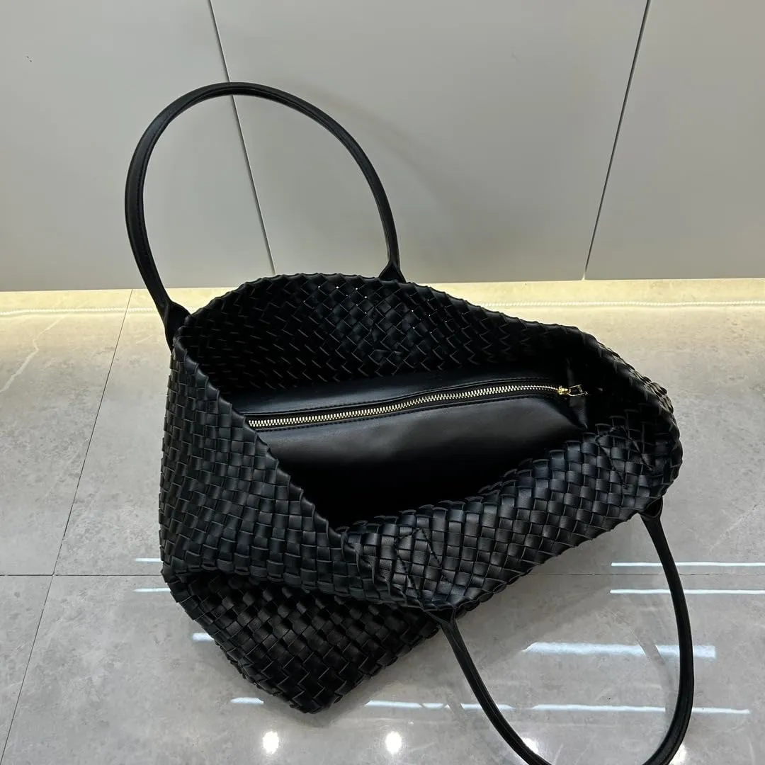Elegant Woven Leather Tote Large Capacity Shopper Bag, Perfect Travel Handbag & Stylish Purses Women Tote Bag