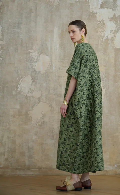 Embossed loose high-end lazy temperament super long robe literary retro dress women caftan