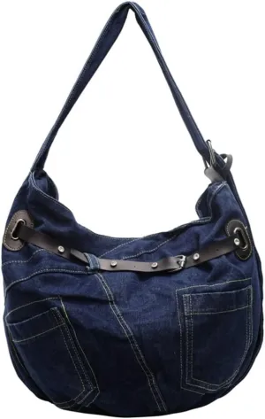Epsion Denim Shoulder Bag Crossbody Bag for Women Lightweight Large Handbag Casual Retro Messenger Bag 2025