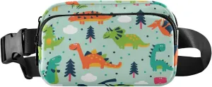 Fanny Pack for Women Men Adorable Funny Dinosaurs Belt Waist Pack Bum Bag Wallets for Running Cycling Hiking Travel Workout with Adjustable Strap