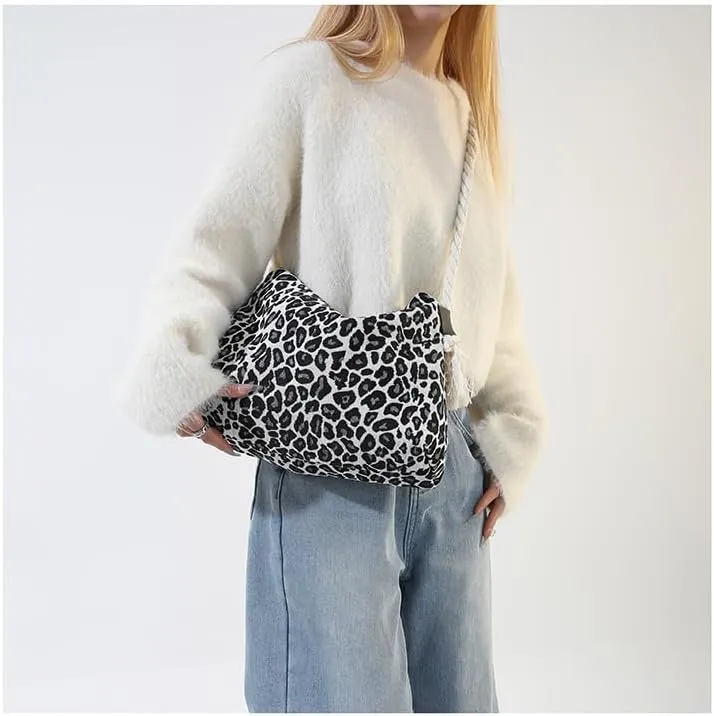Fashion Cheetah Purses for Women Handbag, y2k Cheetah Handbags Cheetah Print Hobo Ladies Chic Shoulder Bags Purse (Leopard black)