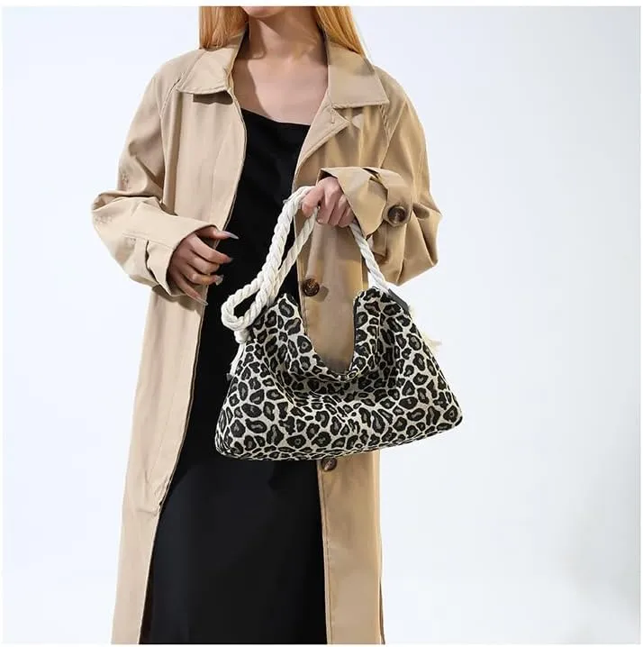 Fashion Cheetah Purses for Women Handbag, y2k Cheetah Handbags Cheetah Print Hobo Ladies Chic Shoulder Bags Purse (Leopard black)
