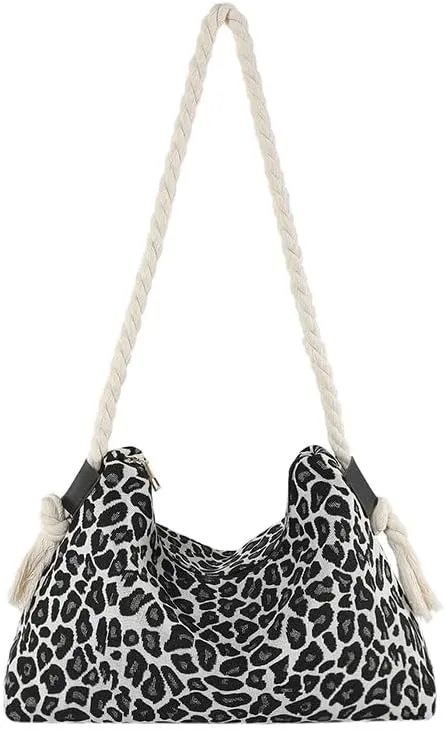 Fashion Cheetah Purses for Women Handbag, y2k Cheetah Handbags Cheetah Print Hobo Ladies Chic Shoulder Bags Purse (Leopard black)