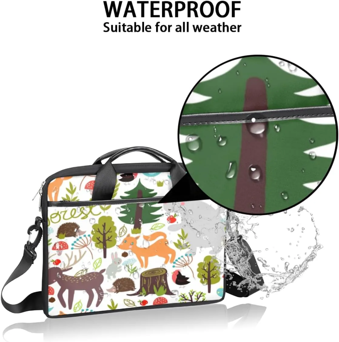 Flowers Laptop Bag for Women Men 13-15 Inch Computer Briefcase Bag Lightweight Notebook Shoulder Messenger Bag