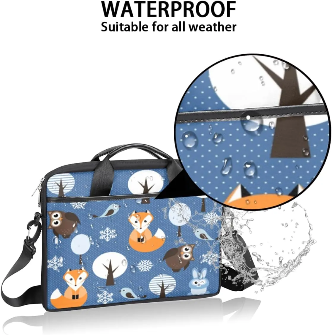 Flowers Laptop Bag for Women Men 13-15 Inch Computer Briefcase Bag Lightweight Notebook Shoulder Messenger Bag