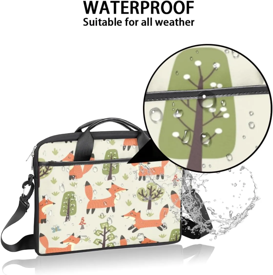 Flowers Laptop Bag for Women Men 13-15 Inch Computer Briefcase Bag Lightweight Notebook Shoulder Messenger Bag