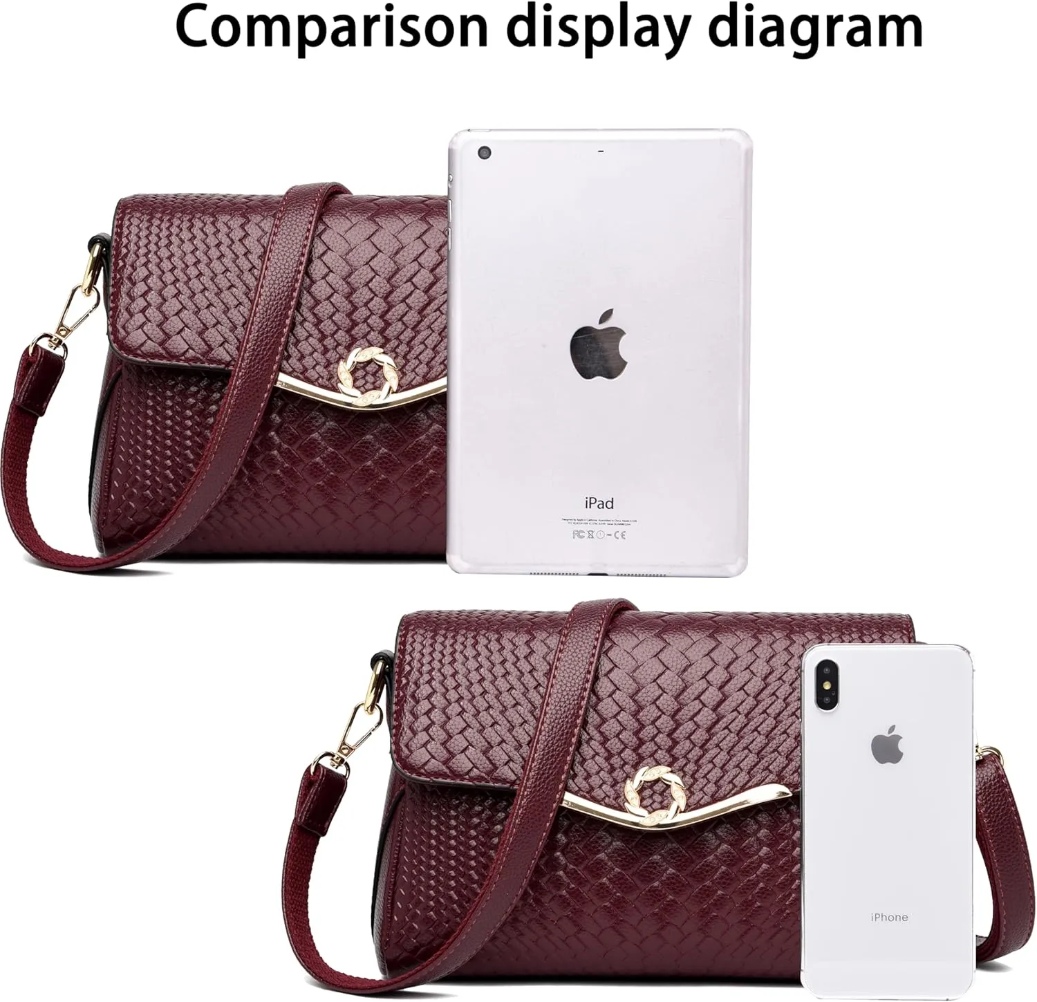 FSD. WG Crossbody Bags for Women Leather Ladies Shoulder Purses with Chain Strap Stylish Clutch Purse