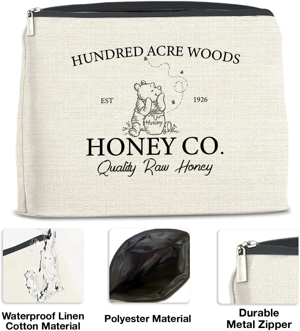 Funny Gifts for Women Makeup Bag, Winnie The Pooh Gifts for Women Friends BFF Coworker, Cute Cosmetic Travel Organizer Toiletry Bag