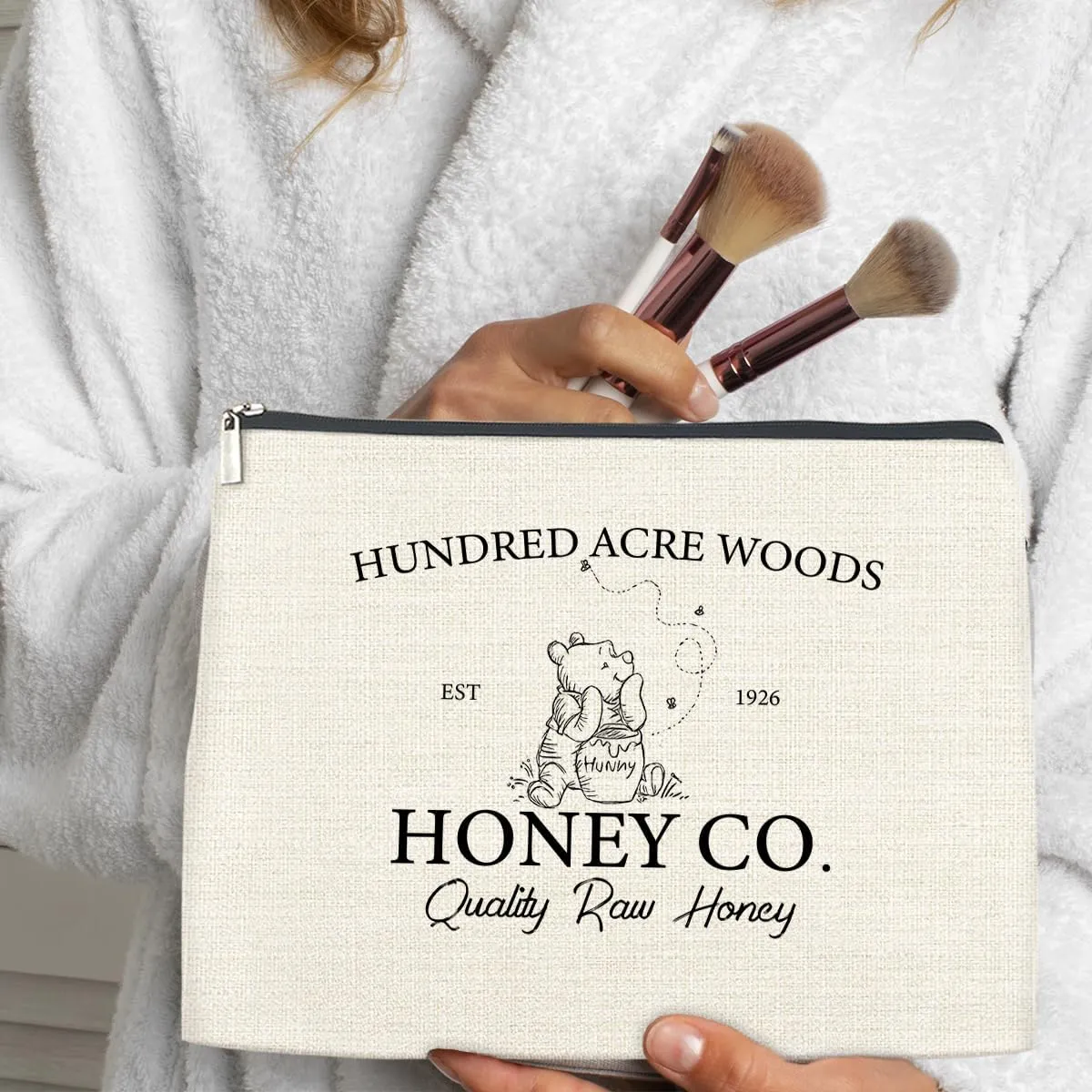 Funny Gifts for Women Makeup Bag, Winnie The Pooh Gifts for Women Friends BFF Coworker, Cute Cosmetic Travel Organizer Toiletry Bag
