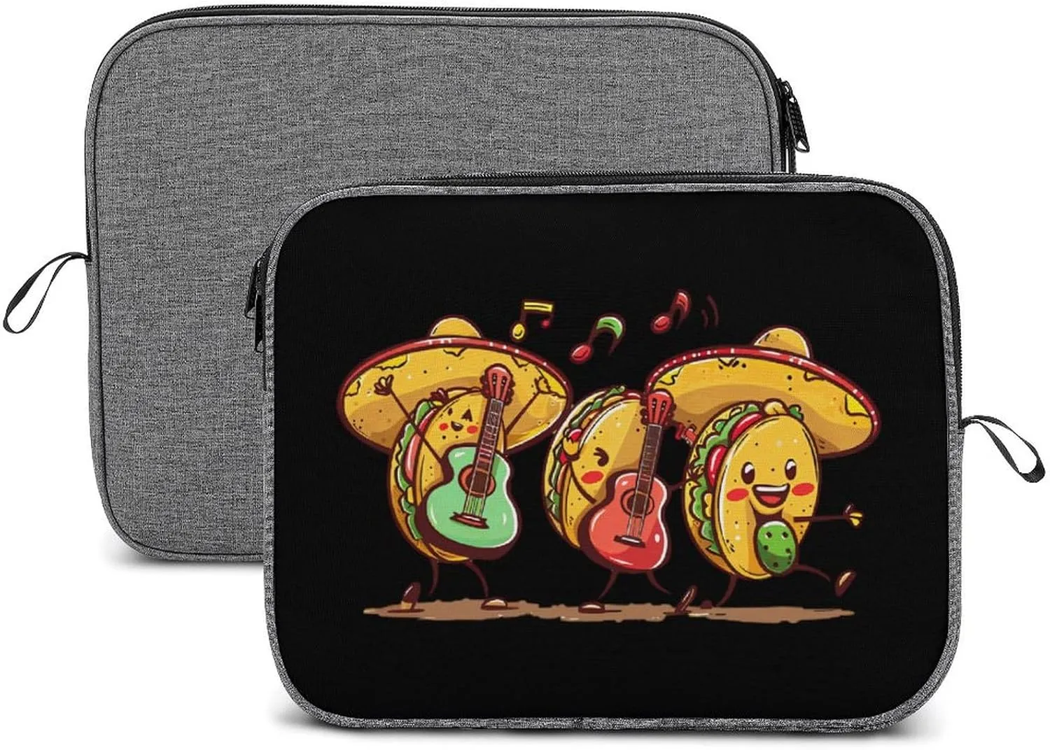 Funny Tacoes Playing Guitar Mexican Laptop Sleeve Notebook Computer Pocket Case Tablet Briefcase Carrying Bag Protective Case 13inch