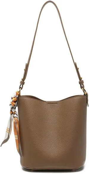 Genuine Leather Bucket Crossbody Bags for Women - Stylish Hobo Purses & Handbags - 2PCS Set in Yellow