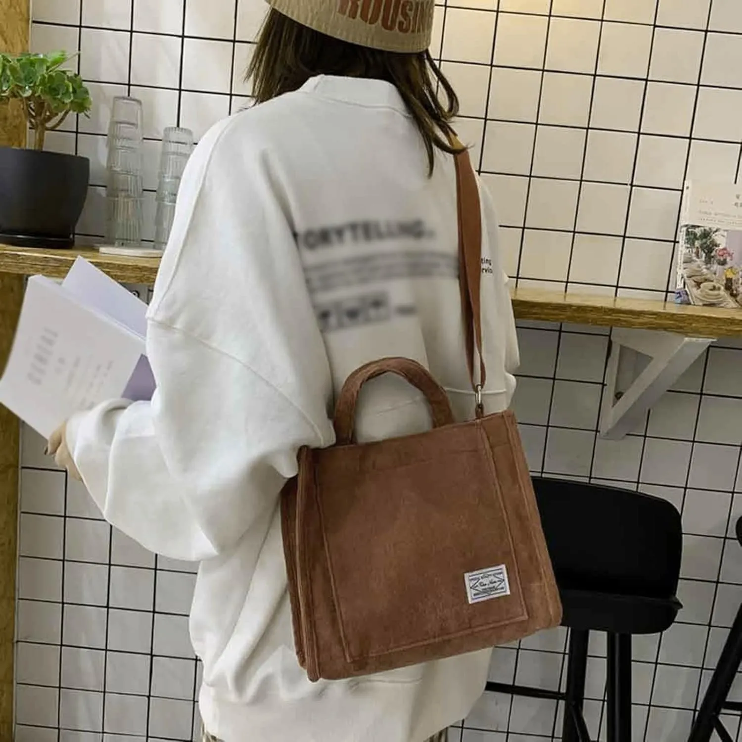 Girls' Polyester New Small Square Bag Korean Fashion Portable One Shoulder Drawstring Crossbod Bag Small Shoulder