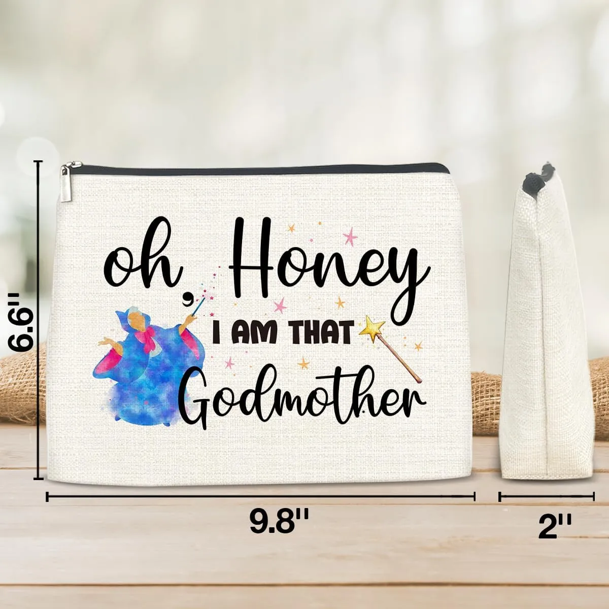 Godmother Gifts Makeup Bag, God Mother Proposal Gift, I'm That Godmother Cosmetic Travel Organizer Bag