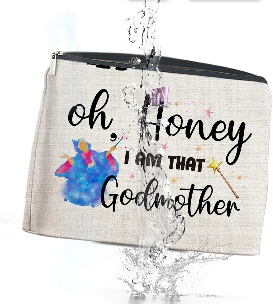 Godmother Gifts Makeup Bag, God Mother Proposal Gift, I'm That Godmother Cosmetic Travel Organizer Bag