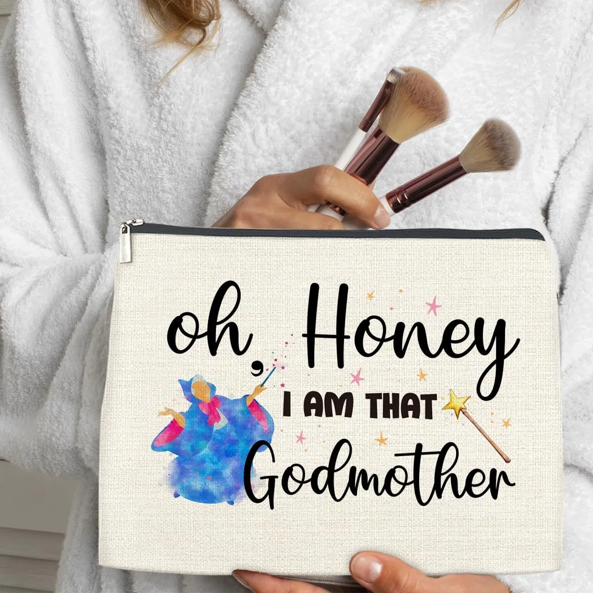Godmother Gifts Makeup Bag, God Mother Proposal Gift, I'm That Godmother Cosmetic Travel Organizer Bag
