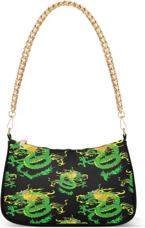 Green Dragon Black Shoulder Bag Purse, Crossbody Bags for Women Trendy
