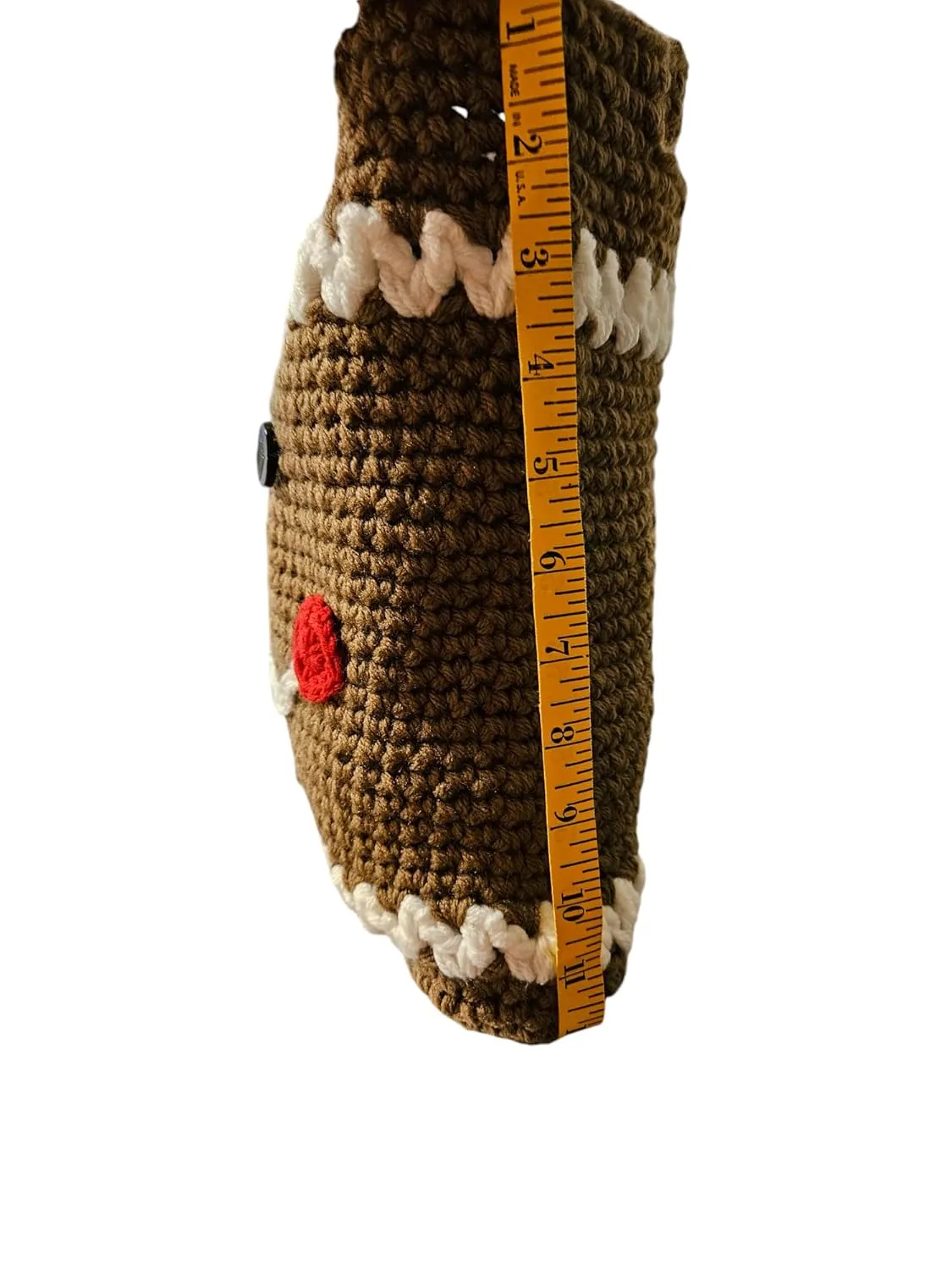 Hand Crocheted Gingerbread Gift Bag, or Purse Unique Design (Dark Brown)