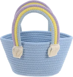 Handwoven Rainbow Woven Bag Stylish Summer Beach Tote for Picnic Shopping and Vacation Essentials Attractive Daily Use Handbag present for