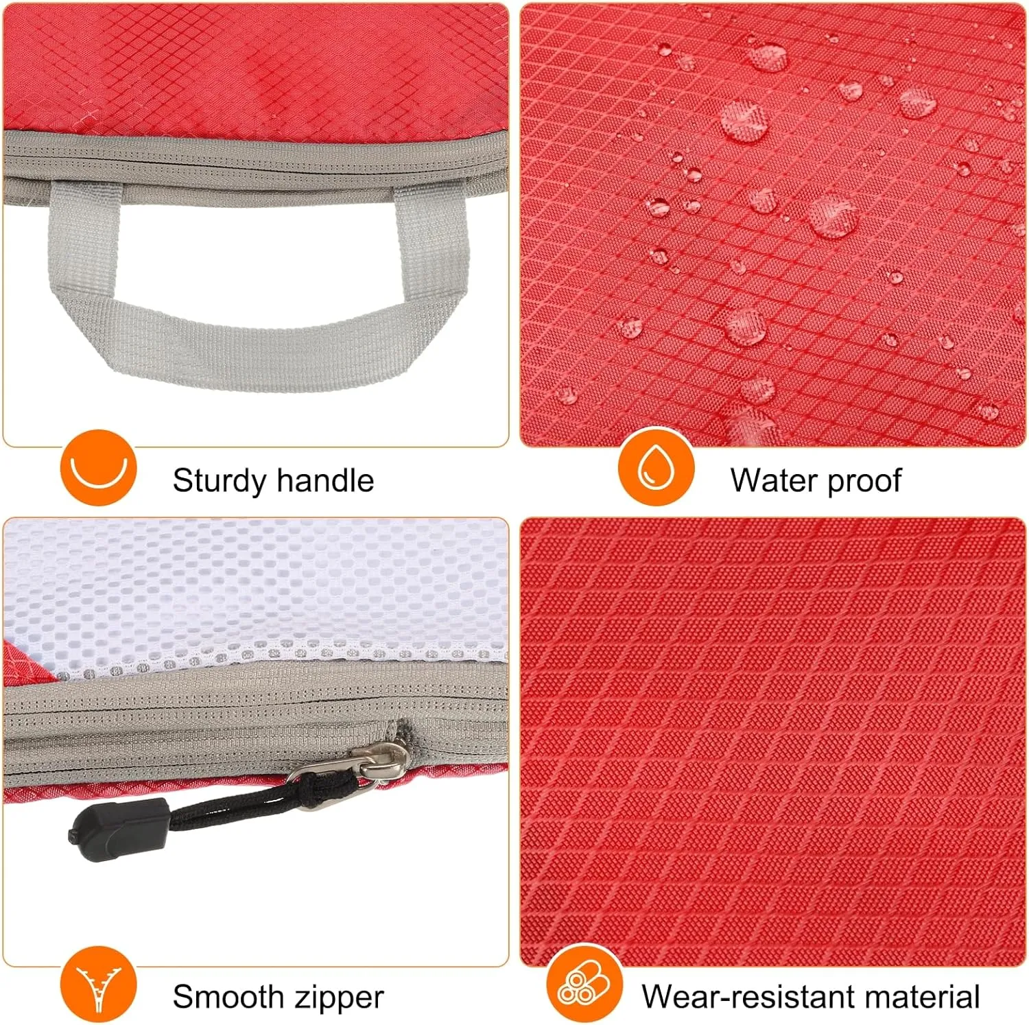 HARFINGTON 3pcs Compression Packing Cube for Suitcases Lightweight Luggage Organizers Bag Travel Essentials Compression Bags for Carry on Suitcases, Red