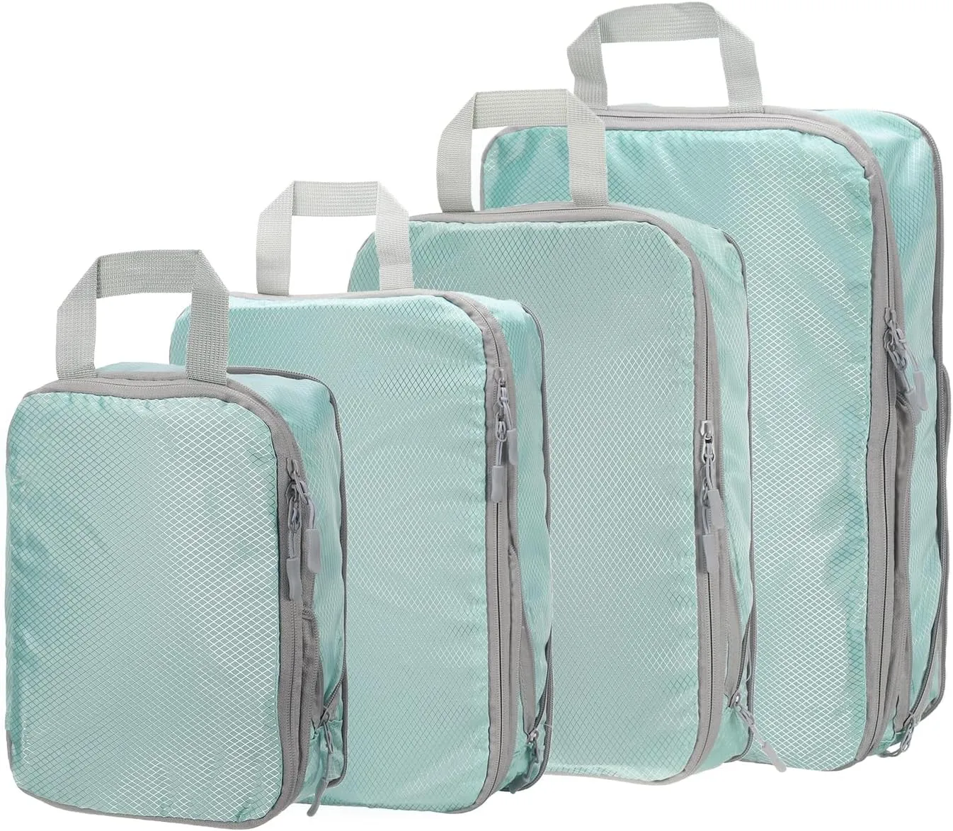 HARFINGTON 4pcs Compression Packing Cube for Suitcases Lightweight Luggage Organizers Bag Expandable Storage Travel Essentials Compression Bags for Carry on Suitcases, Blue