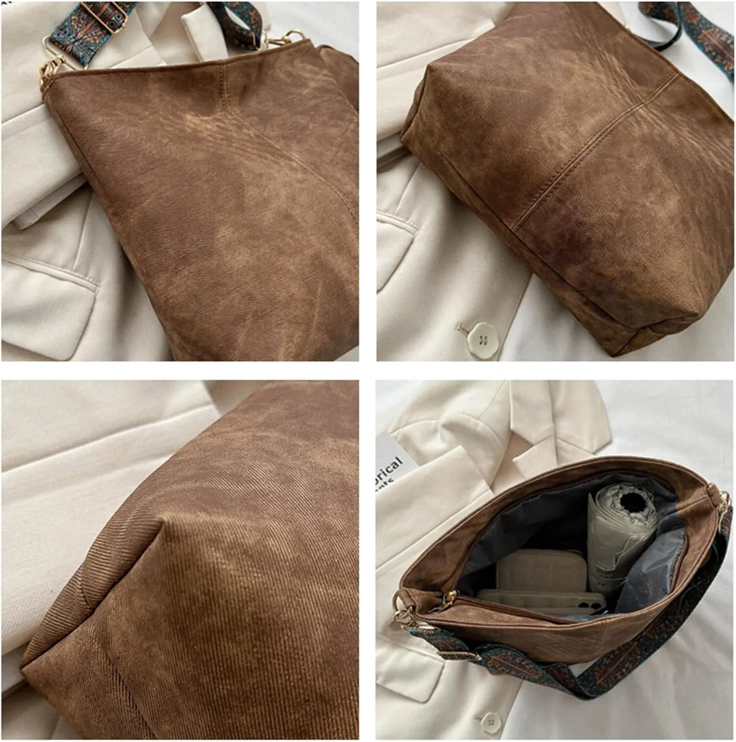 Hobo Bag for Women Large Fashion Crossbody Bag Top Handle Trendy Shoulder Bag Purse Handbag Travel Bucket Tote Bag