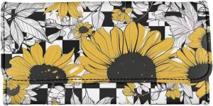 Howilath Adorable Panda Sunflower Printed Women Trifold Wallet Large Capacity Credit Card Holder Organizer Clutch Purse Travel Money Bags