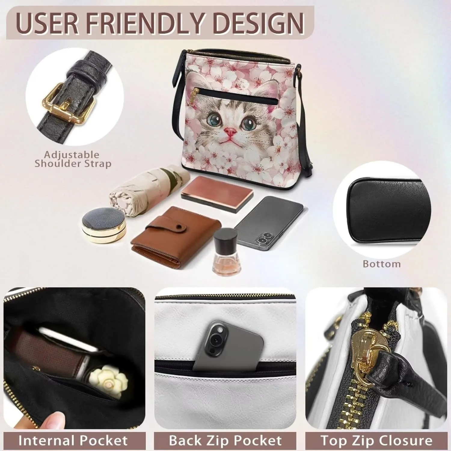 HUGS IDEA Genuine Leather Shoulder Bag for Women Stylish Hobo Handbags Crossbody Bags for Lady