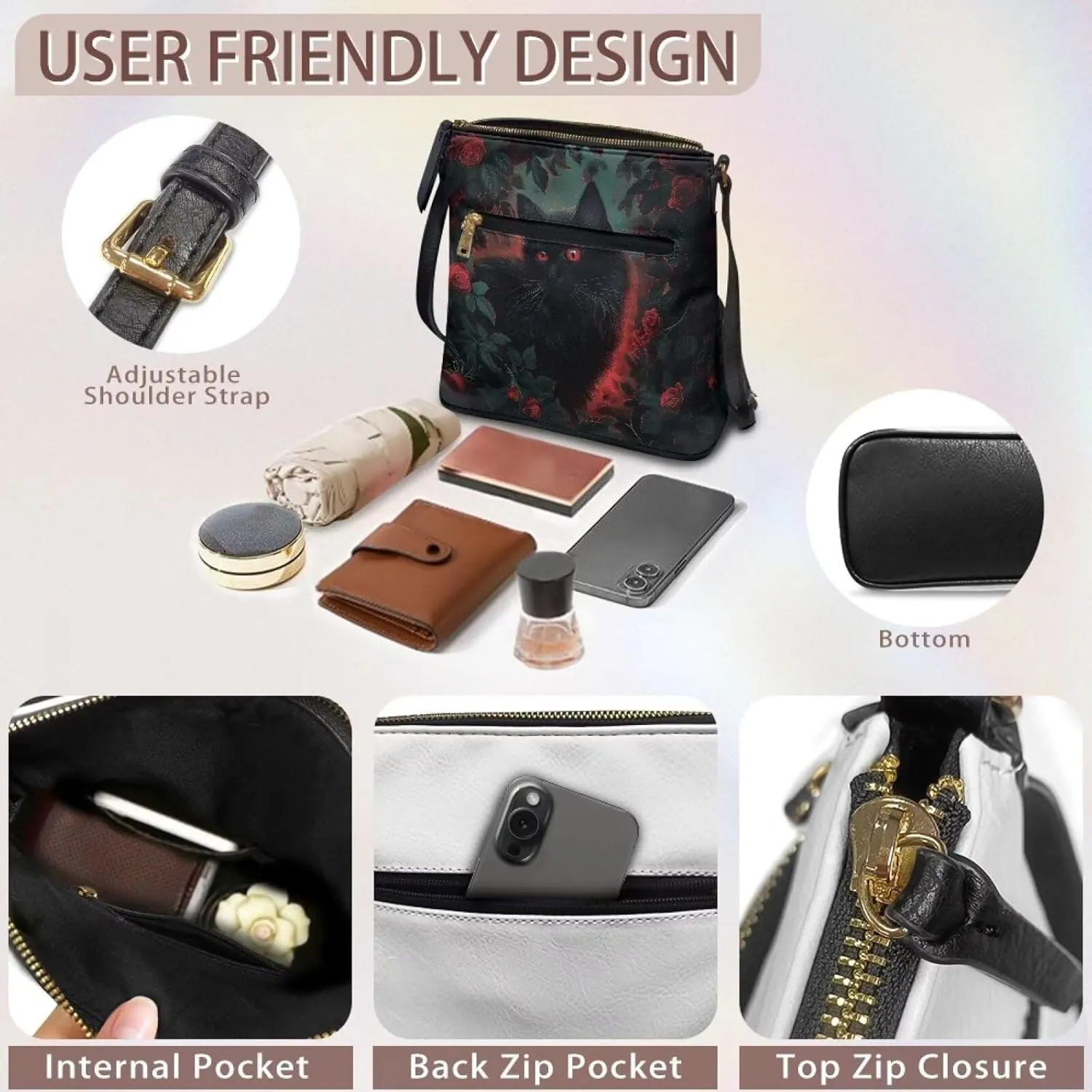 HUGS IDEA Genuine Leather Shoulder Bag for Women Stylish Hobo Handbags Crossbody Bags for Lady