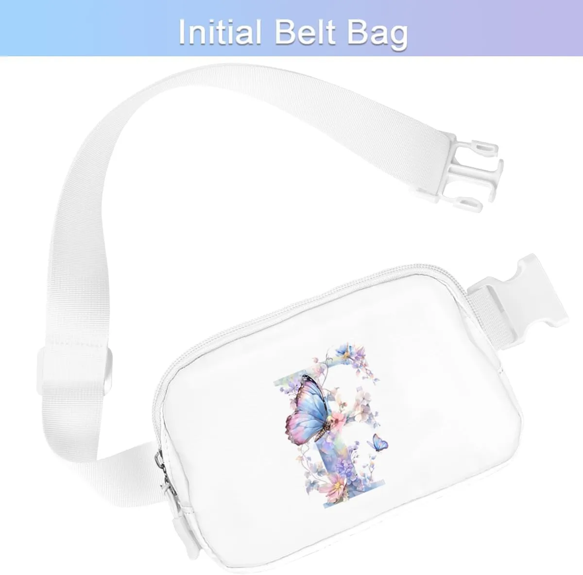 Initail Letter Personalized Belt Bag Cute Crossbody Bags for Women Fashion Waist Packs Letter A-T Waterproof Running Workout Hiking Travel Fanny Pack,F
