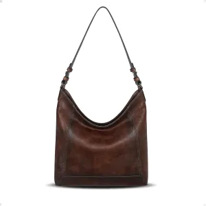 Iswee Black Leather Purse Shoulder Bag for Women Hobo Crossbody Bags Stylish Bucket Purse with Zipper