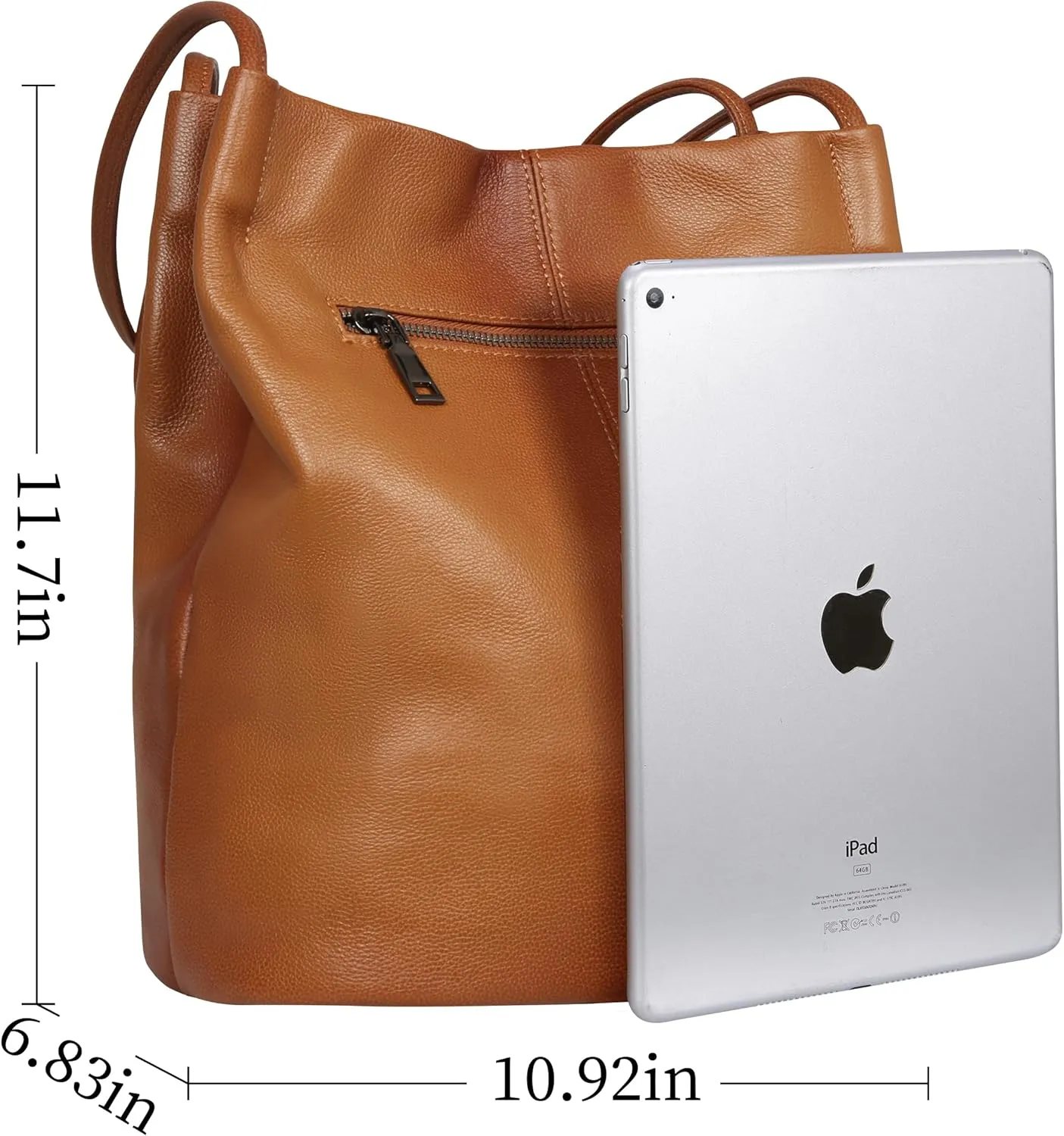 Iswee Genuine Leather Tote Bucket Bags Hobo Shoulder Bags Purse and Handbags for Women Trendy