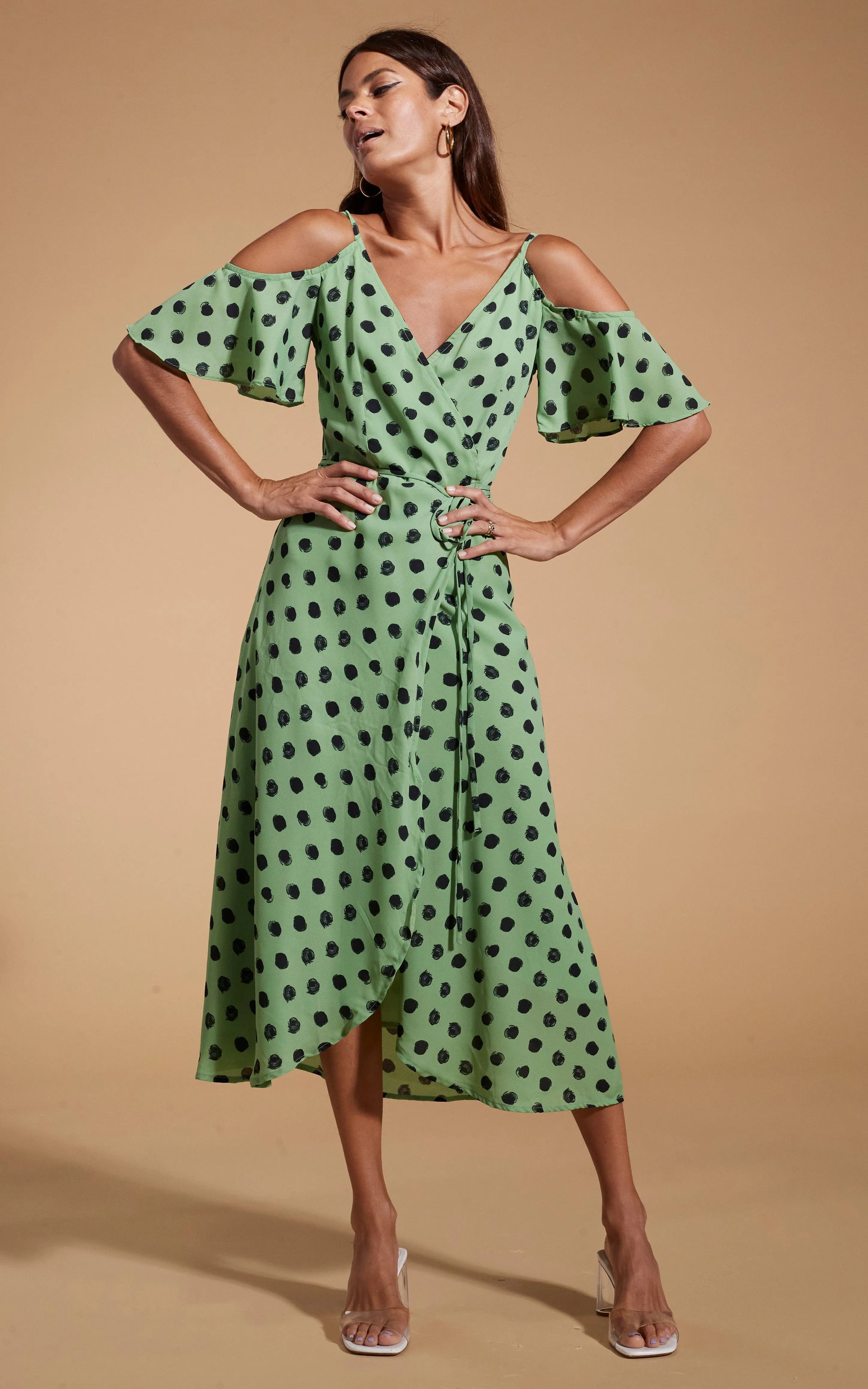 Ivy Dress Green Polka Dot