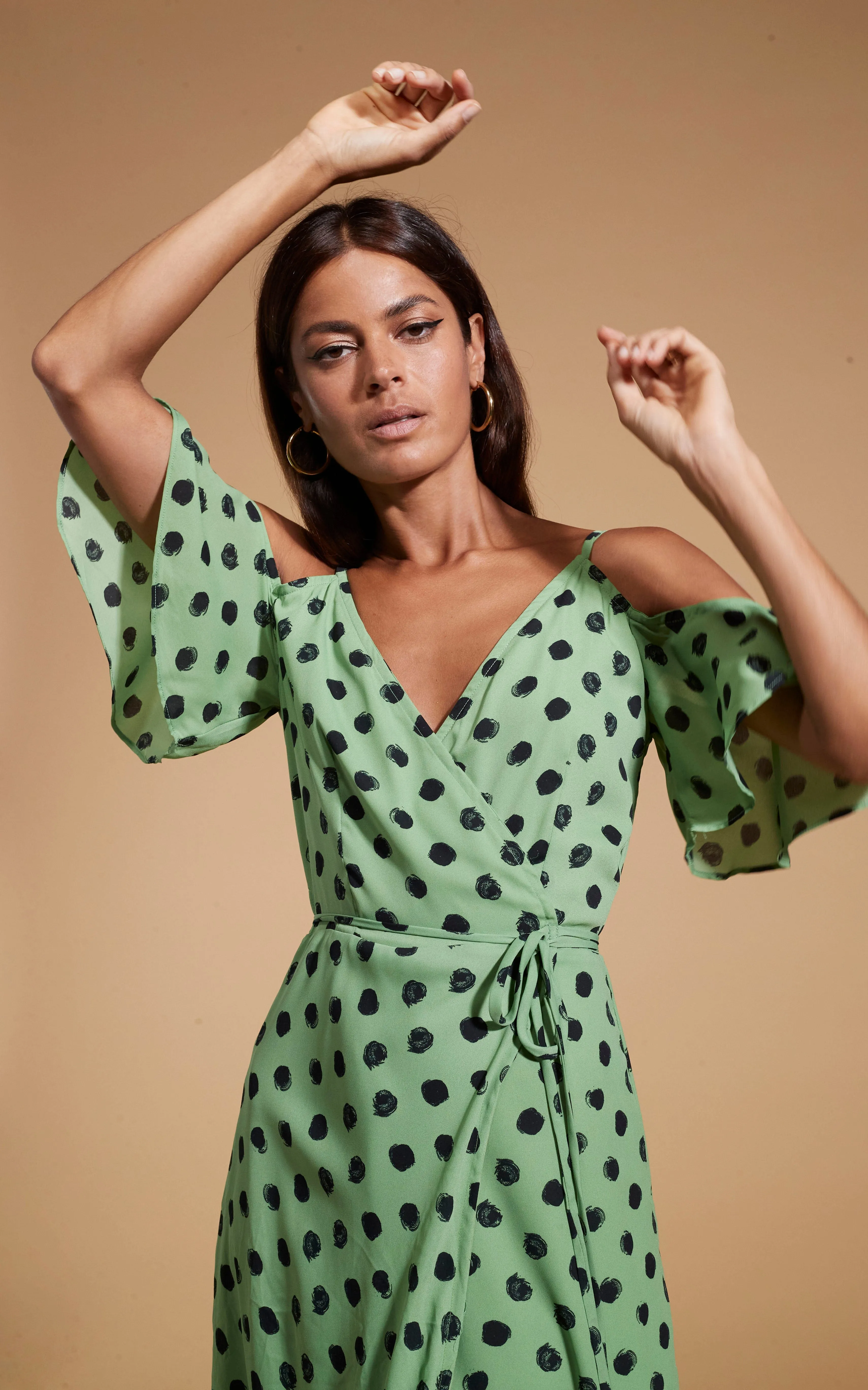 Ivy Dress Green Polka Dot