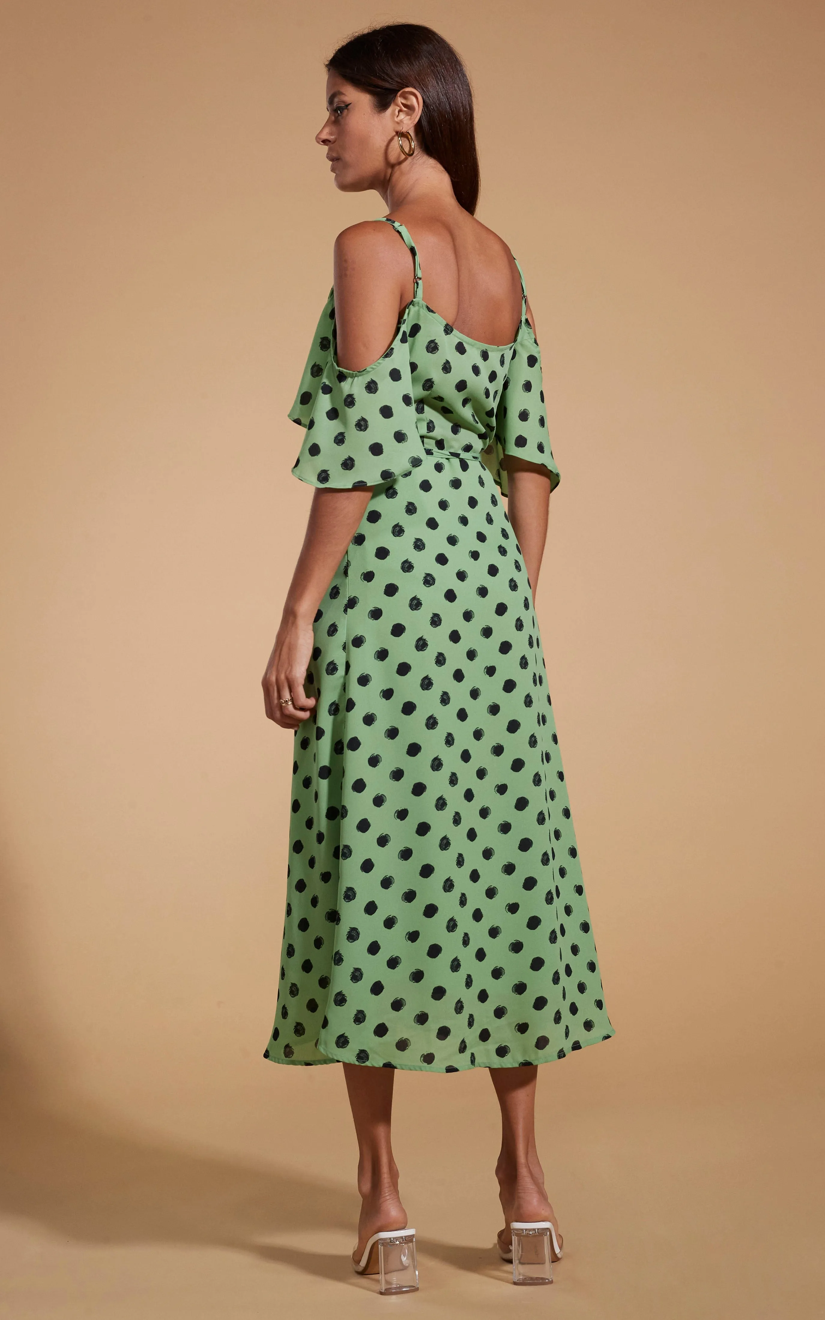 Ivy Dress Green Polka Dot