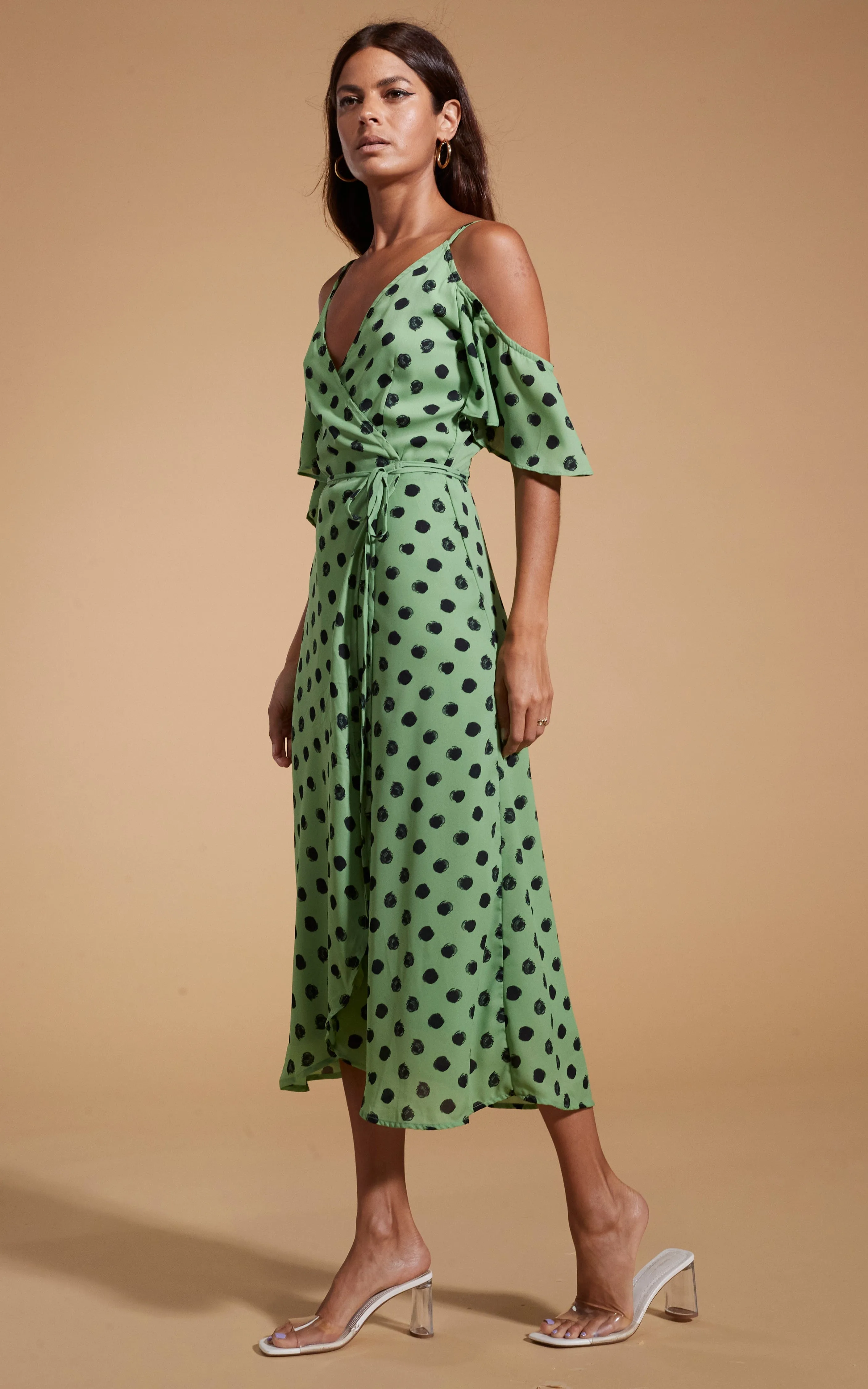 Ivy Dress Green Polka Dot