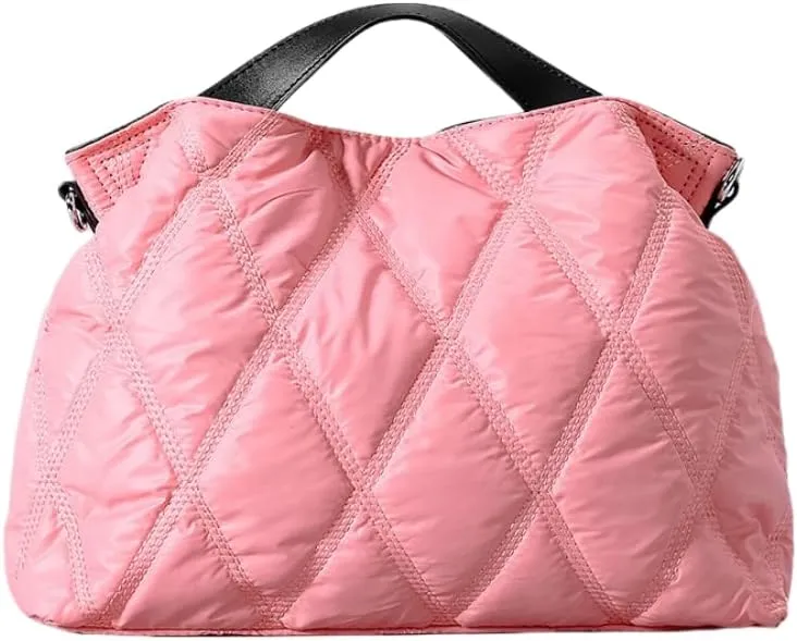 JHTPSLR Large Puffer Tote Bag for Women Quilted Puffer Handbags Puffy Tote Bags Shoulder Bags Trendy Bags 2025