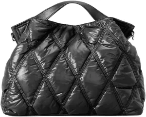 JHTPSLR Large Puffer Tote Bag for Women Quilted Puffer Handbags Puffy Tote Bags Shoulder Bags Trendy Bags 2025