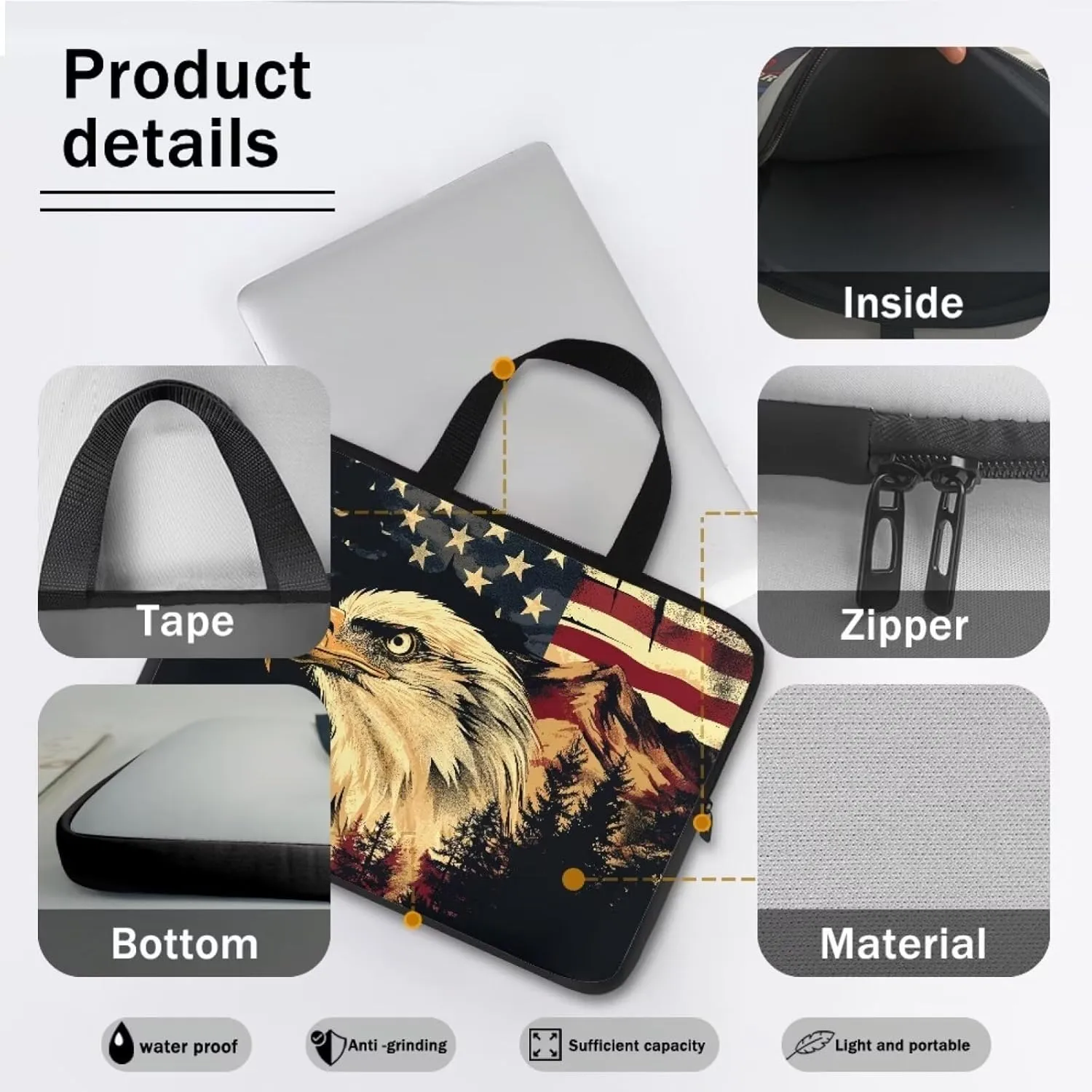 Laptop Bag for Men Women Tote Work Professional Computer Briefcase Waterproof Handbag Large