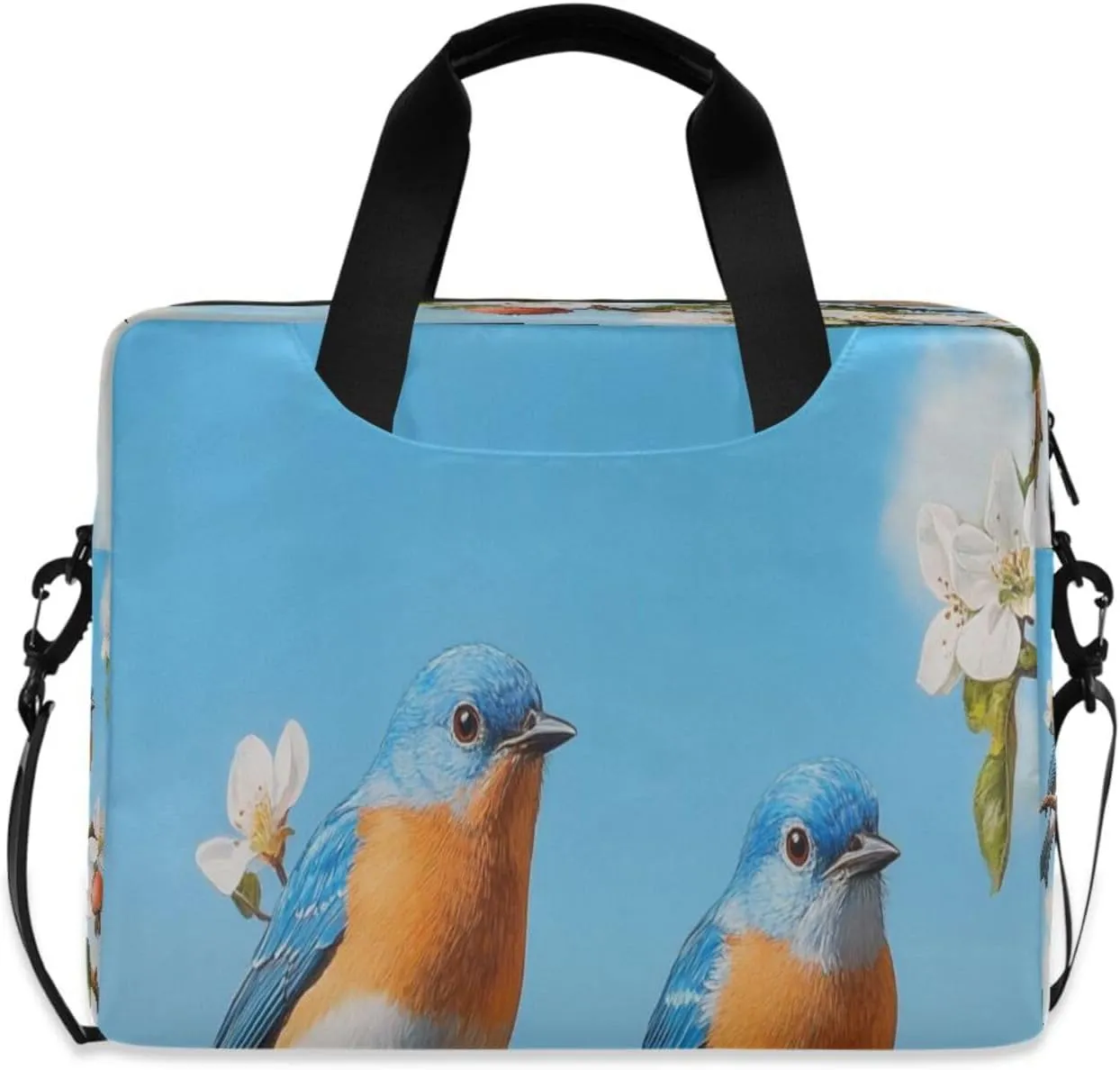Laptop Bag for Women - Fits 16 inch with Laptop Compartment Carrying Messenger Sleeve with Strap Professional Fashion Travel Purse for Business Office Bag Blue Bird