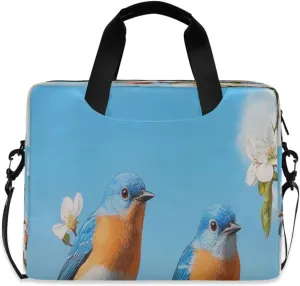 Laptop Bag for Women - Fits 16 inch with Laptop Compartment Carrying Messenger Sleeve with Strap Professional Fashion Travel Purse for Business Office Bag Blue Bird