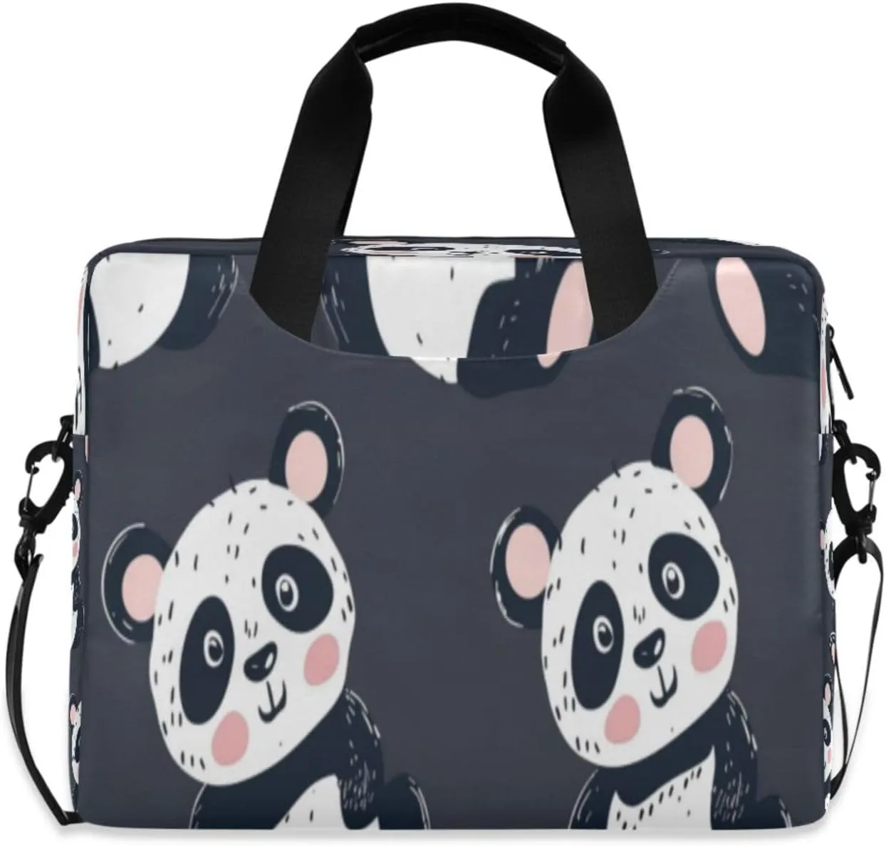 Laptop Bag for Women - Fits 16 inch with Laptop Compartment Carrying Messenger Sleeve with Strap Professional Fashion Travel Purse for Business Office Bag Cartoon Panda